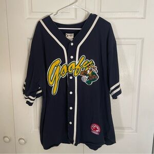 Vintage 90s Walt Disney World Goofy Baseball Jersey – XL – Navy Blue Embroidered